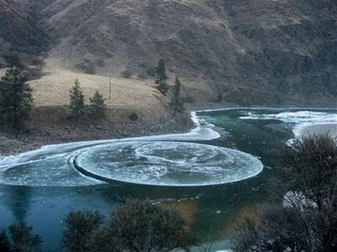 Ice circle on a river