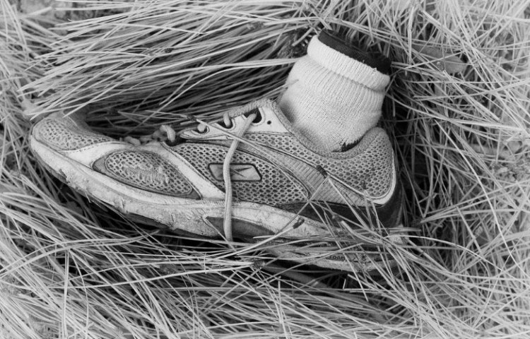 tennis shoe severed foot